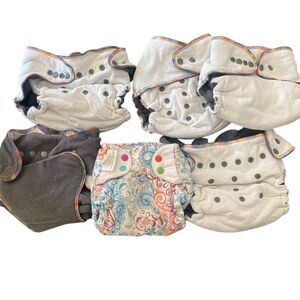 set of 6 cloth diapers 1 is bumGenius no inserts adjustable see photos for wear